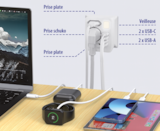 Multiprise murale avec chargeur USB et veilleuse - REVOLT dans le catalogue PEARL