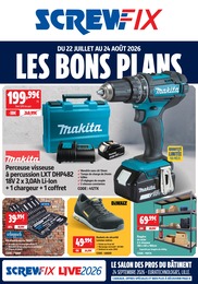 Catalogue Screwfix à Libercourt, avec 8 pages Prospectus Screwfix à Libercourt, "LES BONS PLANS", 8 pages, 22/07/2026 - 24/08/2026