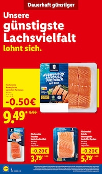 Lachs im Lidl Prospekt "Der Preisführer macht Deutschland dauerhaft günstiger!" mit 18 Seiten (Mönchengladbach)