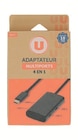 Adaptateur Multiports 4 en 1 - U - Super U à Boulogne-Billancourt Adaptateur Multiports 4 en 1 - U en promo chez Super U Boulogne-Billancourt à 23,99 €