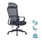 Fauteuil de bureau RICHARD - accoudoirs fixes - têtière intégré - noir - MT International en promo chez Bureau Vallée Les Mureaux à 139,00 €
