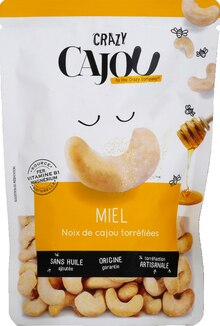 Apéritif - Crazy Cajou dans le catalogue Monoprix Noix de cajou grillées au miel - Crazy Cajou à 3,99 € en promo chez Monoprix
