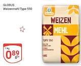 Weizenmehl Type 550 im Angebot bei GLOBUS in Ludwigshafen Weizenmehl Type 550 Angebote von Globus bei GLOBUS Ludwigshafen für 0,89 €
