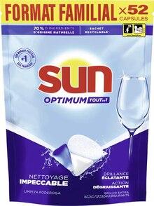 SUN Capsules lave-vaisselle optimum tout en 1 30 capsules pas cher