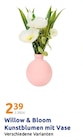 Kunstblumen mit Vase im Action Prospekt Kunstblumen mit Vase von Willow & Bloom im aktuellen Action Prospekt für 2,39 €