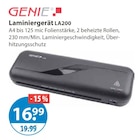 Laminiergeraet im V-Markt Prospekt Laminiergerät LA200 von GENIE im aktuellen V-Markt Prospekt für 16,99 €