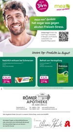 mea - meine apotheke Apotheken Prospekt der aktuellen Woche mit 4 Seiten, gültig von 01.08.2026 bis 31.08.2026, in Weiltingen und Umgebung Aktueller mea - meine apotheke Apotheken Prospekt in Weiltingen und Umgebung, "Unsere August-Angebote" mit 4 Seiten, 01.08.2026 - 31.08.2026