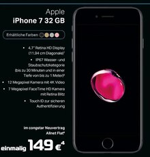 iPhone 7 32 GB bei A-Team Mobilfunk-Concept GmbH in Bergisch Gladbach iPhone 7 32 GB im Angebot bei A-Team Mobilfunk-Concept GmbH Bergisch Gladbach für 149,00 €