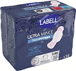 Serviettes ultra mince nuit avec ailettes x10 - LABELL dans le catalogue Intermarché Super