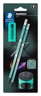 Promo Blister Staedtler Norix® 181 2 crayons graphite + 1 taille-crayon 516 + 1 gomme 523 Vert français et Noir à 9,99 € dans le catalogue Fnac à Rosny-sous-Bois