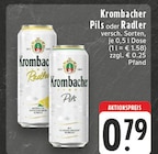 Aktuelle Krombacher Angebote bei EDEKA in Neuwied Aktuelles Pils oder Radler Angebot bei EDEKA in Neuwied ab 0,79 €