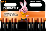 LOT DE 8 PILES PLUS - DURACELL en promo chez Auchan Supermarché LOT DE 8 PILES PLUS - DURACELL dans le catalogue Auchan Supermarché