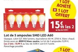 Lot de 5 ampoules SMD LED A60 - Xanlite - LaMaison.fr à Saint-Étienne Lot de 5 ampoules SMD LED A60 - Xanlite en promo chez LaMaison.fr Saint-Étienne à 15,99 €