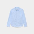 Chemise manches longues coton bleu ciel garçon dans le catalogue La Halle