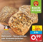 Aktuelle Brötchen Angebote bei Netto Marken-Discount in Pforzheim Aktuelles Weltmeister-, Sonnenblumen- oder Kürbiskernbrötchen Angebot bei Netto Marken-Discount in Pforzheim ab 0,99 €