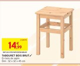 Tabouret bois brut en promo chez Intermarché Saint-Quentin à 14,99 €