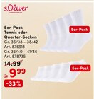 Tennis oder Quarter-Socken Angebote von s.Oliver bei AWG Hoyerswerda für 9,99 €