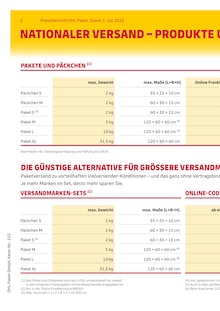 Aktueller DHL Paketshop Frankfurt (Main) Prospekt DHL Paketshop Prospekt Frankfurt (Main) "PREISÜBERSICHT" mit 11 Seiten