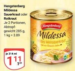 Mildessa Sauerkraut Angebote von Hengstenberg bei GLOBUS Neubrandenburg für 1,11 €