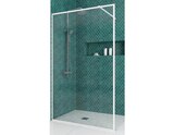 Paroi de douche Walk-in cadre blanc verre trempé 6 mm - H. 200 x L. 100 cm en promo chez Brico Dépôt Lorient à 129,00 €