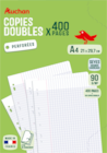 400 PAGES DE COPIES DOUBLES PERFORÉES AUCHAN - AUCHAN - Auchan Hypermarché 400 PAGES DE COPIES DOUBLES PERFORÉES AUCHAN - AUCHAN à 4,35 € dans le catalogue Auchan Hypermarché