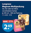 Magnum Multipackung Minis von Langnese im aktuellen V-Markt Prospekt für 2,49 €