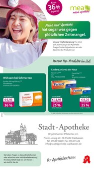 Aktueller mea - meine apotheke Prospekt "Unsere Juli-Angebote" für Waldsassen Aktueller mea - meine apotheke Prospekt für Waldsassen mit Seiten