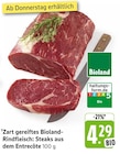 Zart gereiftes Bioland-Rindfleisch: Steaks aus dem Entrecôte Angebote von Bioland bei E center Homburg für 4,29 €
