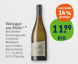 Bio-Stetten Grauburgunder, trockener Weißwein von Weingut am Stein für 11,99 € bei tegut im Angebot Bio-Stetten Grauburgunder, trockener Weißwein von Weingut am Stein im aktuellen tegut Prospekt