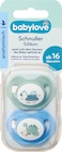 Schnuller Silikon anatomisch, mint/blau, Gr. 3, ab 16 Monaten von babylove für 2,45 € bei dm-drogerie markt im Angebot Schnuller Silikon anatomisch, mint/blau, Gr. 3, ab 16 Monaten von babylove im aktuellen dm-drogerie markt Prospekt