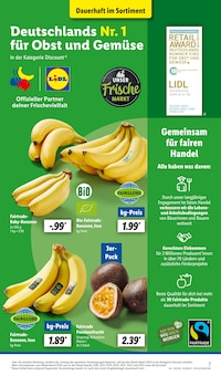 Bananen im Lidl Prospekt "LIDL LOHNT SICH" mit 63 Seiten (Hagen (Stadt der FernUniversität))