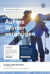 Aktueller Volkswagen Werkstatt & Auto Prospekt in Veitshöchheim und Umgebung, "Auf ins Wintervergnügen" mit 1 Seite, 01.01.2025 - 28.02.2025