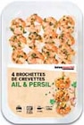 Brochettes de crevettes à l'ail et au persil - PRODUCTEURS ET COMMERCANTS - Intermarché à Asnières-sur-Seine Brochettes de crevettes à l'ail et au persil - PRODUCTEURS ET COMMERCANTS en promo chez Intermarché Asnières-sur-Seine à 3,99 €