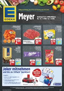 EDEKA Prospekt der Woche "Wir lieben Lebensmittel!" Seite 1, 27.10.2025 bis 01.11.2025 für Steinbach Aktueller EDEKA Prospekt "Wir lieben Lebensmittel!" Seite 1 von 8 Seiten für Steinbach