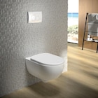 Pack WC suspendu G500 design rimfree GEBERIT - GEBERIT en promo chez LEROY MERLIN Pack WC suspendu G500 design rimfree GEBERIT - GEBERIT dans le catalogue LEROY MERLIN