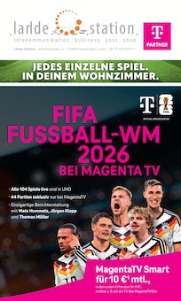 lahde Station Prospekt FIFA FUSSBALL-WM 2026 BEI MAGENTA TV mit 8 Seiten