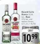 Bacardi Carta Blanca oder Razz Angebote von Bacardi bei E center Kaiserslautern für 10,99 €