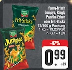 Jumpys, Ringli, Paprika Ecken oder Frit-Sticks Angebote von funny-frisch bei EDEKA Plauen für 0,99 €