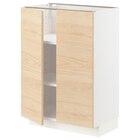 Unterschrank m Böden/2Türen weiß/Askersund Eschenachbildung hell 60x37 cm von METOD im aktuellen IKEA Prospekt für 99,00 €