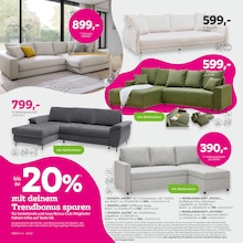 Couch im mömax Prospekt "bis zu 20% mit deinem Trendbonus sparen" mit 16 Seiten (Regensburg)