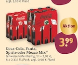 Aktuelles Coca-Cola, Fanta, Sprite oder Mezzo Mix Angebot bei tegut in Waiblingen ab 3,99 €