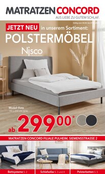 Matratzen Concord Prospekt "JETZT NEU IN UNSEREM SORTIMENT: POLSTERMÖBEL" mit  Seiten (Köln)