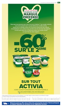 Promo Activia dans le catalogue Carrefour Market du moment à la page 7