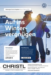 Aktueller Volkswagen Werkstatt & Auto Prospekt in Neuried und Umgebung, "Auf ins Wintervergnügen" mit 1 Seite, 01.01.2025 - 28.02.2025