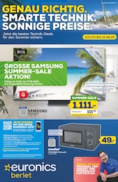 EURONICS Prospekt für Ennepetal: "GENAU RICHTIG. SMARTE TECHNIK. SONNIGE PREISE.", 8 Seiten, 07.08.2025 - 15.08.2025
