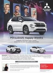 Aktueller Mitsubishi Werkstatt & Auto Prospekt in Heustreu und Umgebung, "Mitsubishi Happy Weeks" mit 1 Seite, 15.09.2025 - 13.10.2025