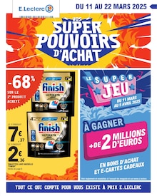 Prospectus E.Leclerc à Malesherbes, "VOS SUPER POUVOIRS D'ACHAT", 48 pages de promos valables du 11/03/2025 au 22/03/2025