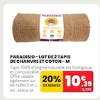 LOT DE 2 TAPIS DE CHANVRE ET COTON - M - PARADISIO en promo chez Animalis Boulogne-Billancourt à 10,39 €