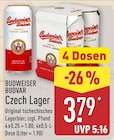 Czech Lager Angebote von Budweiser Budvar bei ALDI Nord Hildesheim für 3,79 €