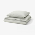 Bettwäsche-Set, 2-teilig weiß grün/Streifen 155x220/80x80 cm Angebote von SOLFIBBLA bei IKEA Schwerin für 24,99 €